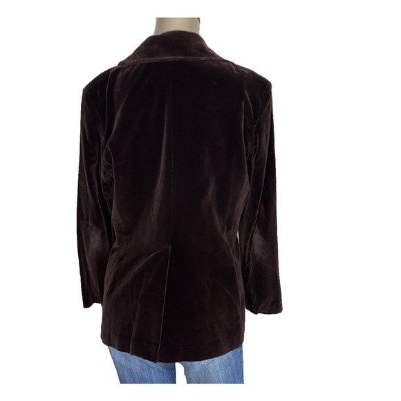 Vintage Size 14 Koret of California Jacket Brown Velvet 2 Button Blazer 70s - Picture 2 of 7